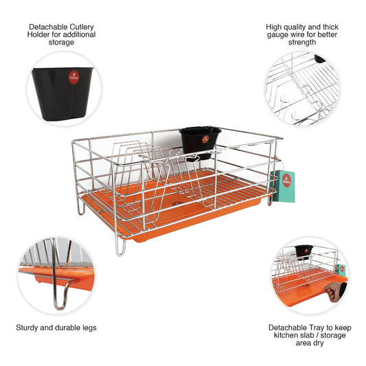 Embassy Dish Draining Basket/Kuda with Drip Tray, Rectangle,