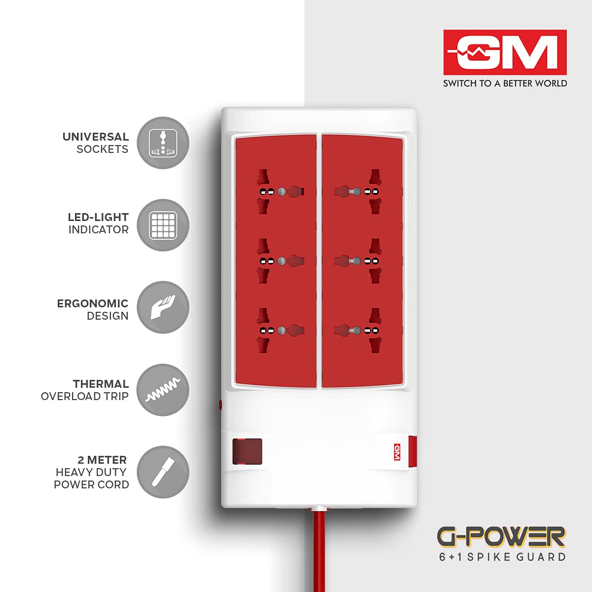 GM 3059 G-Power 6+1 Spike Adaptor with Master Switch, Indicator