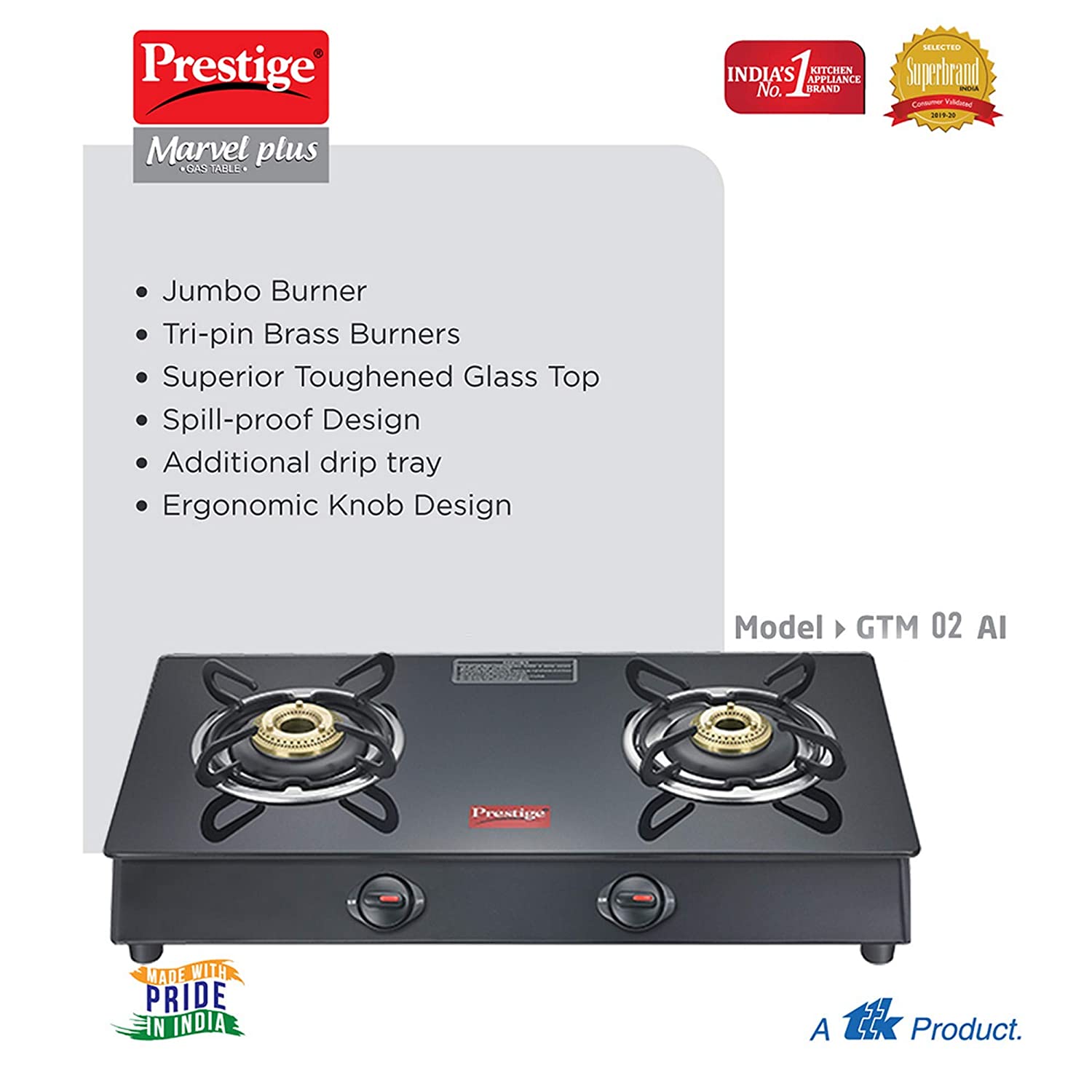 Prestige 3 burner gas deals stove marvel plus