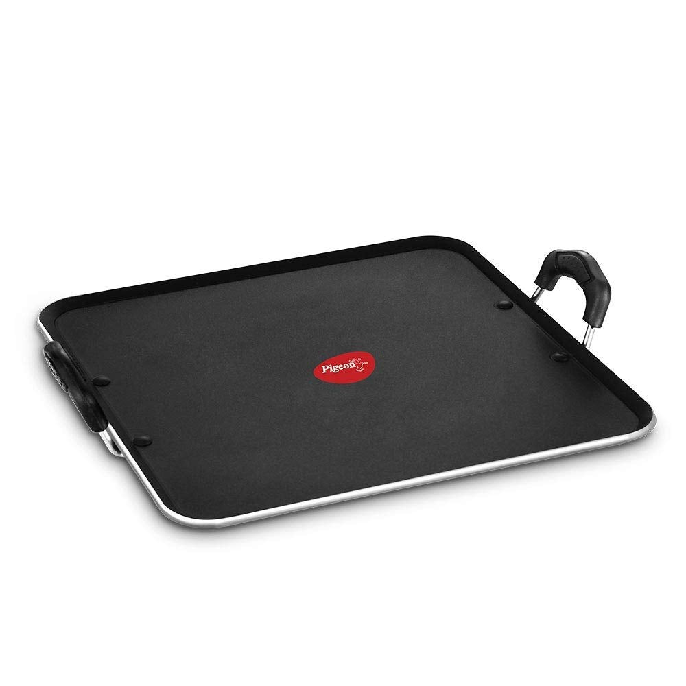 Pigeon by Stovekraft Aluminum Non Stick 5mm Thickness Pathri Tawa 320 (Black, 30cm)