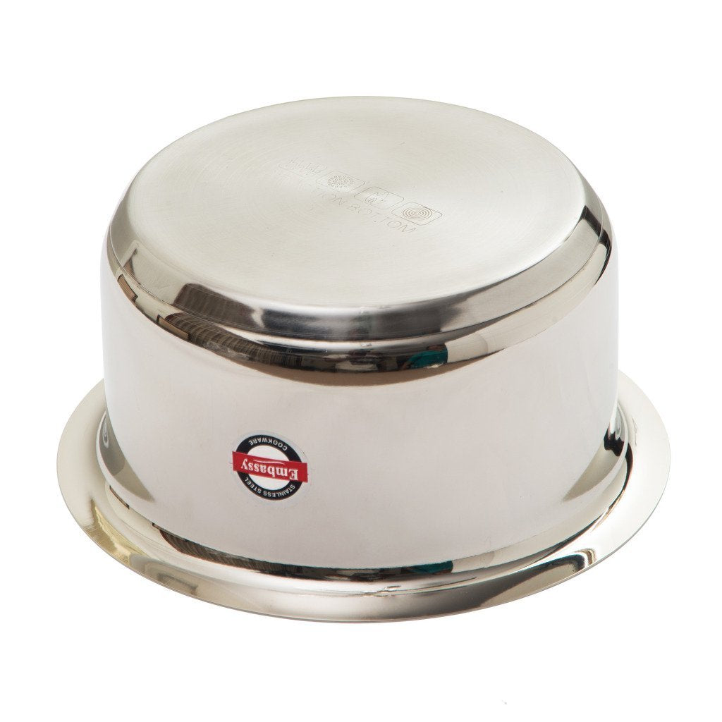 Embassy Sandwich Bottom Tope with Lid (Size 13) - 2200 ml (Stainless Steel)