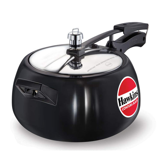 Hawkins Contura Black Pressure Cooker, 5 Litre, Black (CB50)