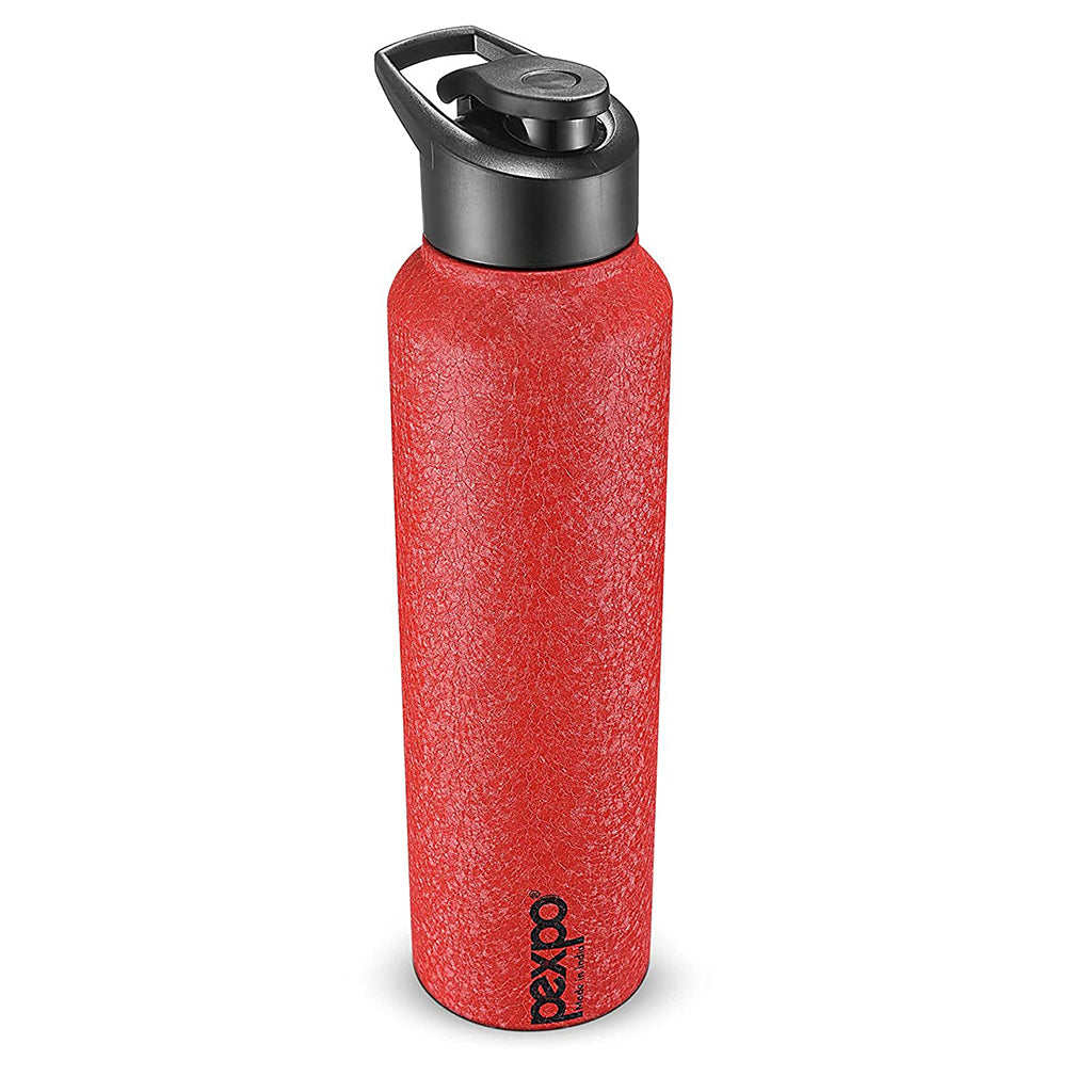 Pexpo Chromo 1000 ML Stainless Steel Sports Bottle 3X Durable Red Color (Red)