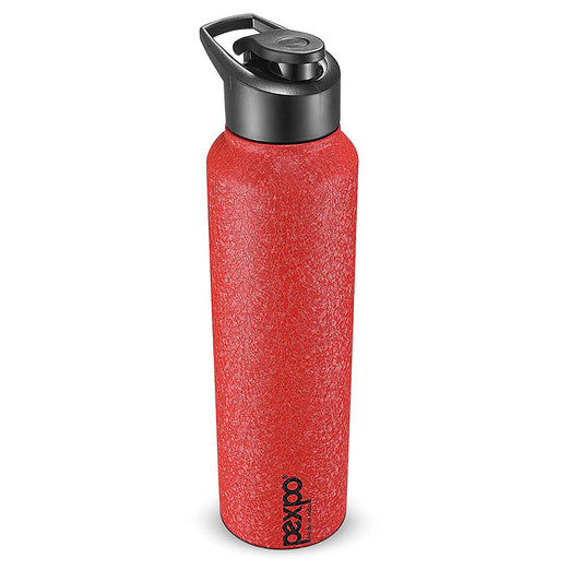 Pexpo Chromo 1000 ML Stainless Steel Sports Bottle 3X Durable Red Color (Red)