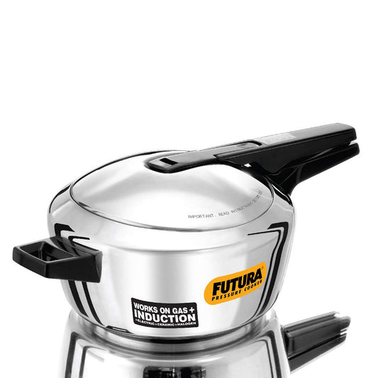 Futura Stainless Steel Induction Compatible Pressure Cooker, 4 Litre, Silver (FSS40)