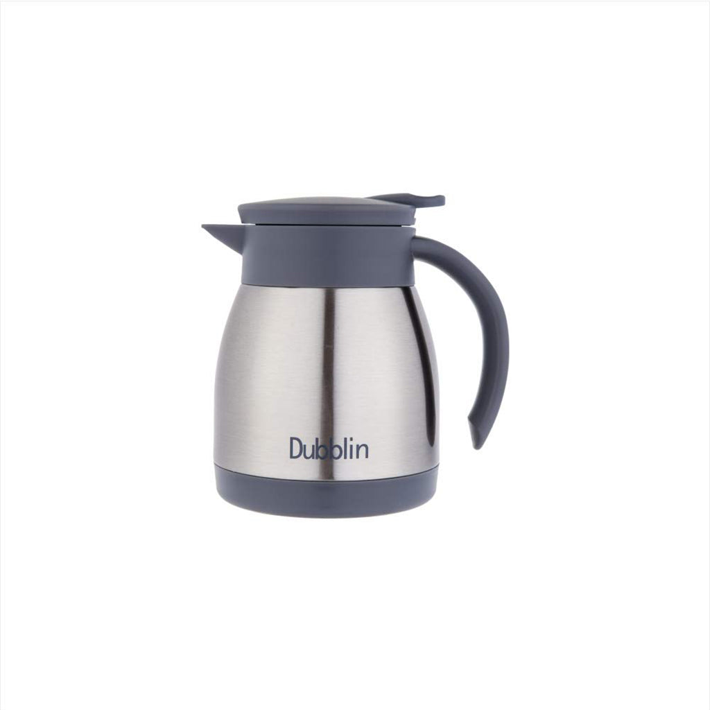 DUBBLIN CAFE Stainless Steel Kettle Double Wall Vacuum Insulated BPA Free , Thermos Flask Keeps Hot 12 Hours, Cold 12 Hours (Silver 500 ML)