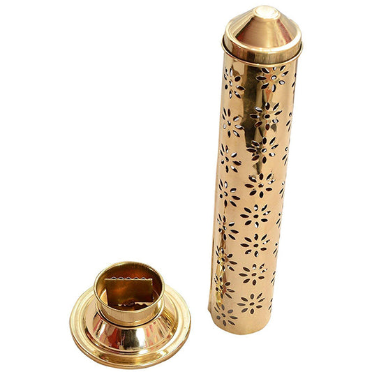 Brass Light Weight Agarbati Holder (29 x 9 x 9 cm , Golden)