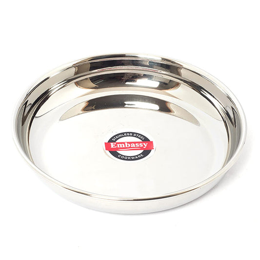 Embassy Rice Plate, Size 3, 12.5 cms (Pack of 6, Stainless Steel)