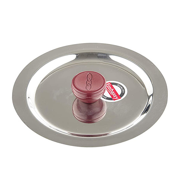 Embassy Stainless Steel Ciba Lid with Knob, Size 7, 12.4 cms