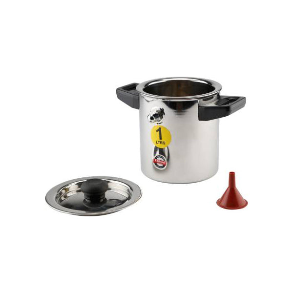 Embassy Milk Boiler Pot 13 cm diameter 1 L capacity with Lid  (Stainless Steel, Induction Bottom)