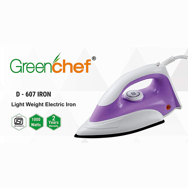 GreenChef D-607 1000W Lightweight Dry Iron