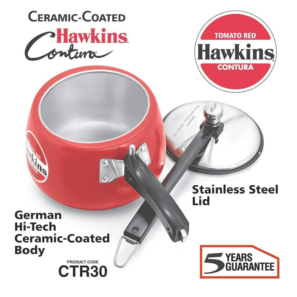 Hawkins Ceramic-Coated Contura (Tomato Red) 3 Litre