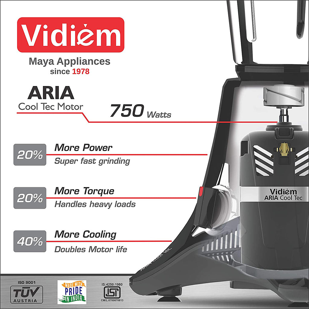 Vidiem ADC mg 579A, 750 Watts Mixer Grinder (Black)