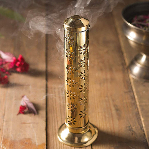 Brass Light Weight Agarbati Holder (29 x 9 x 9 cm , Golden)