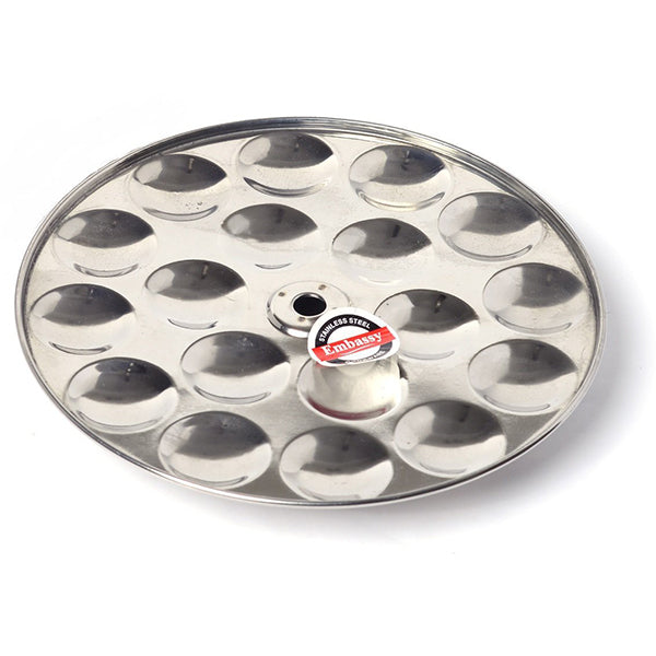 Embassy Stainless Steel Mini Idly Plate, 1-Piece, 18 Idlys/Plate