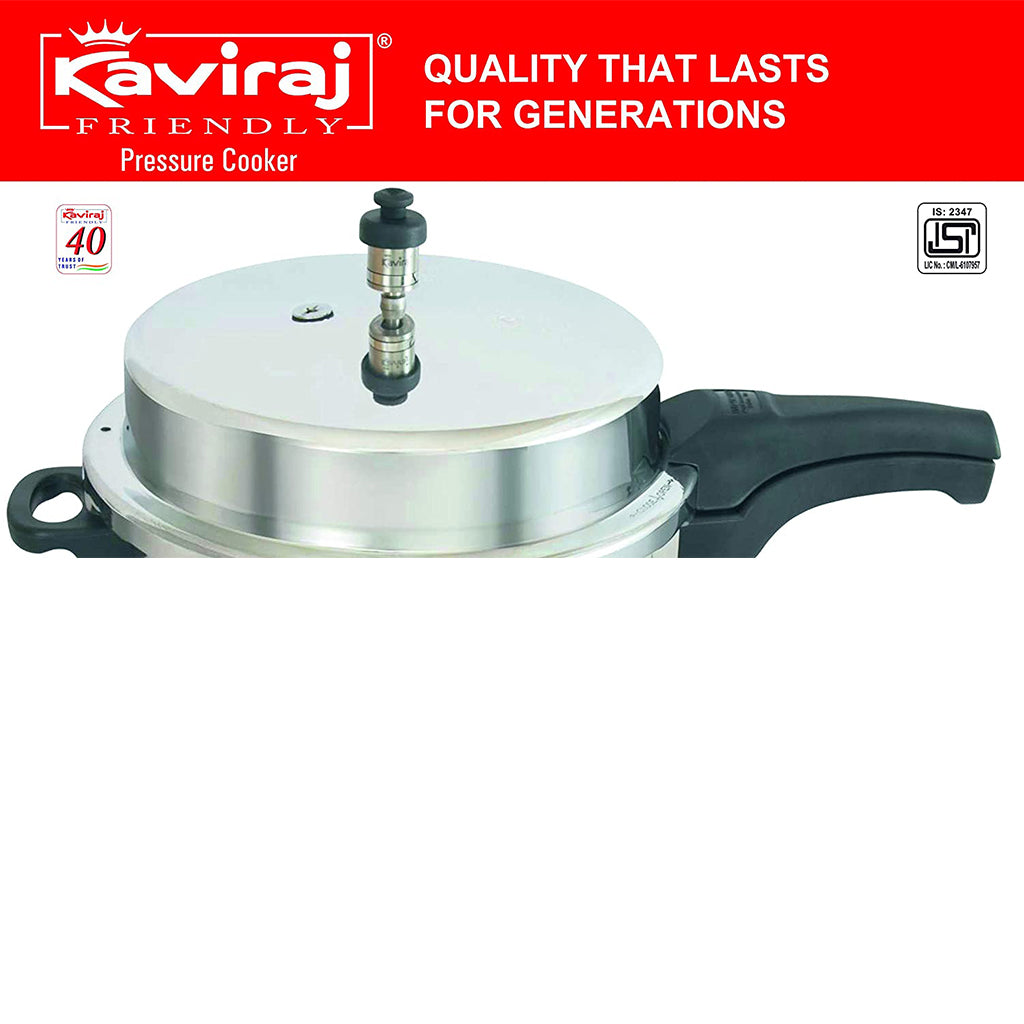 kaviraj Aluminium 2 Ltrs. Pressure Cooker - Friendly (Silver)