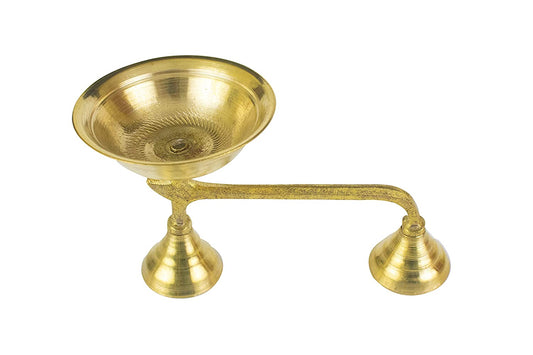 Kapoor Burner Brass Karpuram Arati Stand for Dhoop Puja Camphor Dani Holder for Your Mandir Home & Office Decoration –Dhoop- (Large)