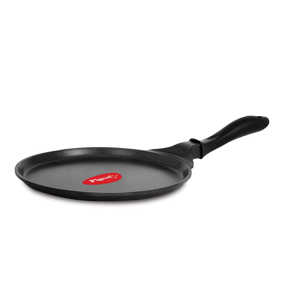 Pigeon by Stovekraft Wonder cast Aluminium Flat Tawa (Black, 27cm)