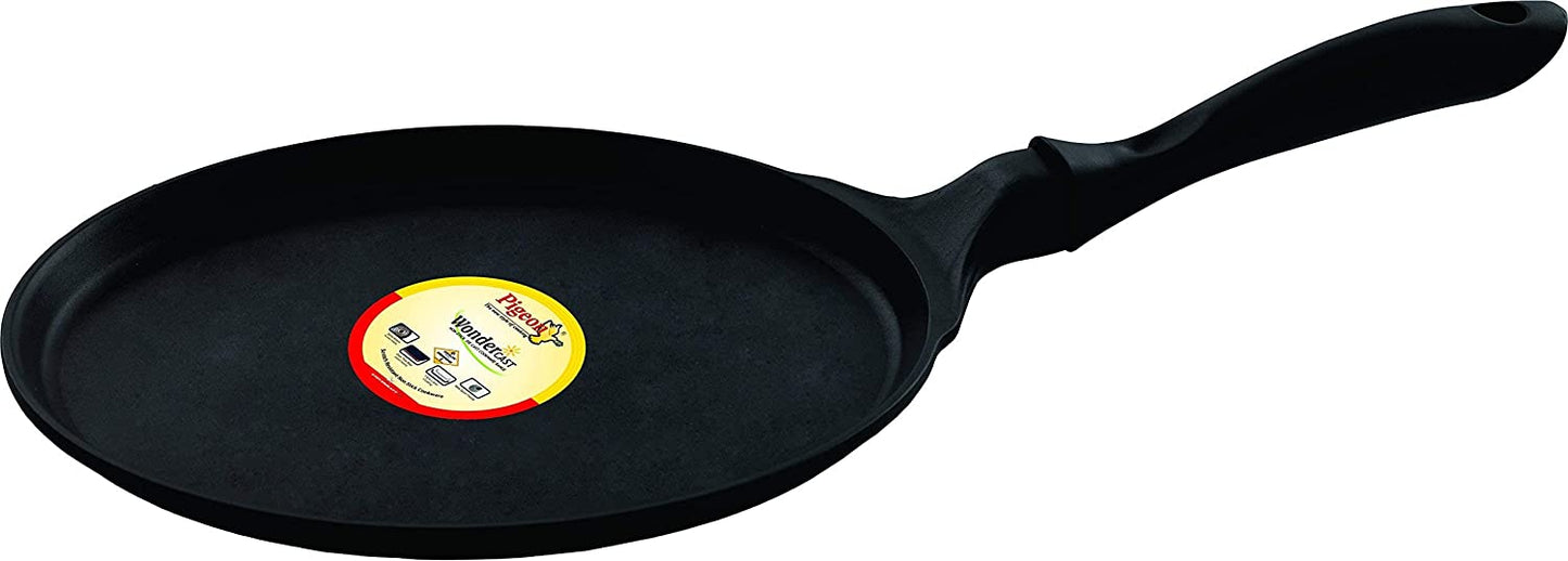 Pigeon by Stovekraft Wonder cast Aluminium Flat Tawa (Black, 27cm)