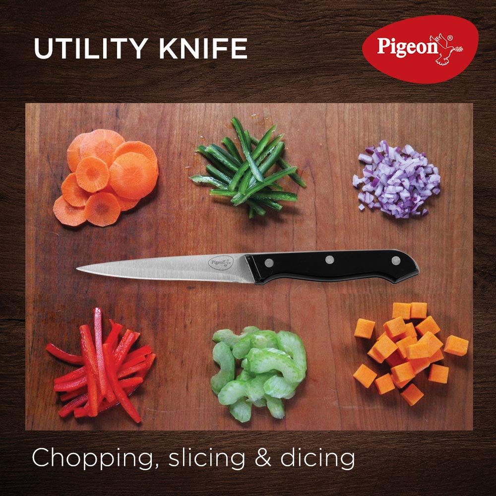 Pigeon by Stove Kraft Shears Kitchen Knifes 6 Piece Set with Wooden Block