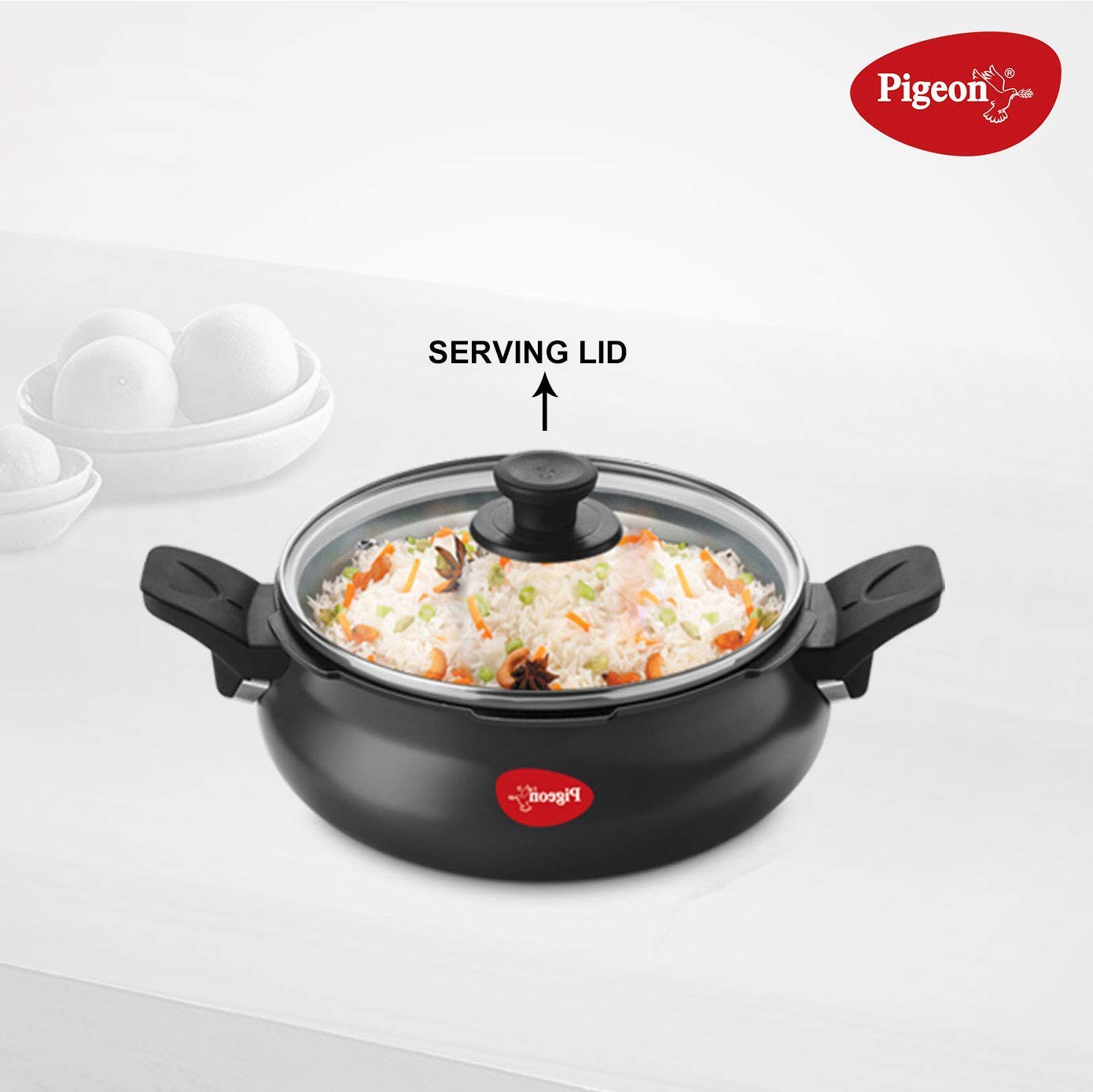 Pigeon by Stovekraft All in One Super Cooker 620 H 3 Litre Hard Anodised Pressure Cooker Black