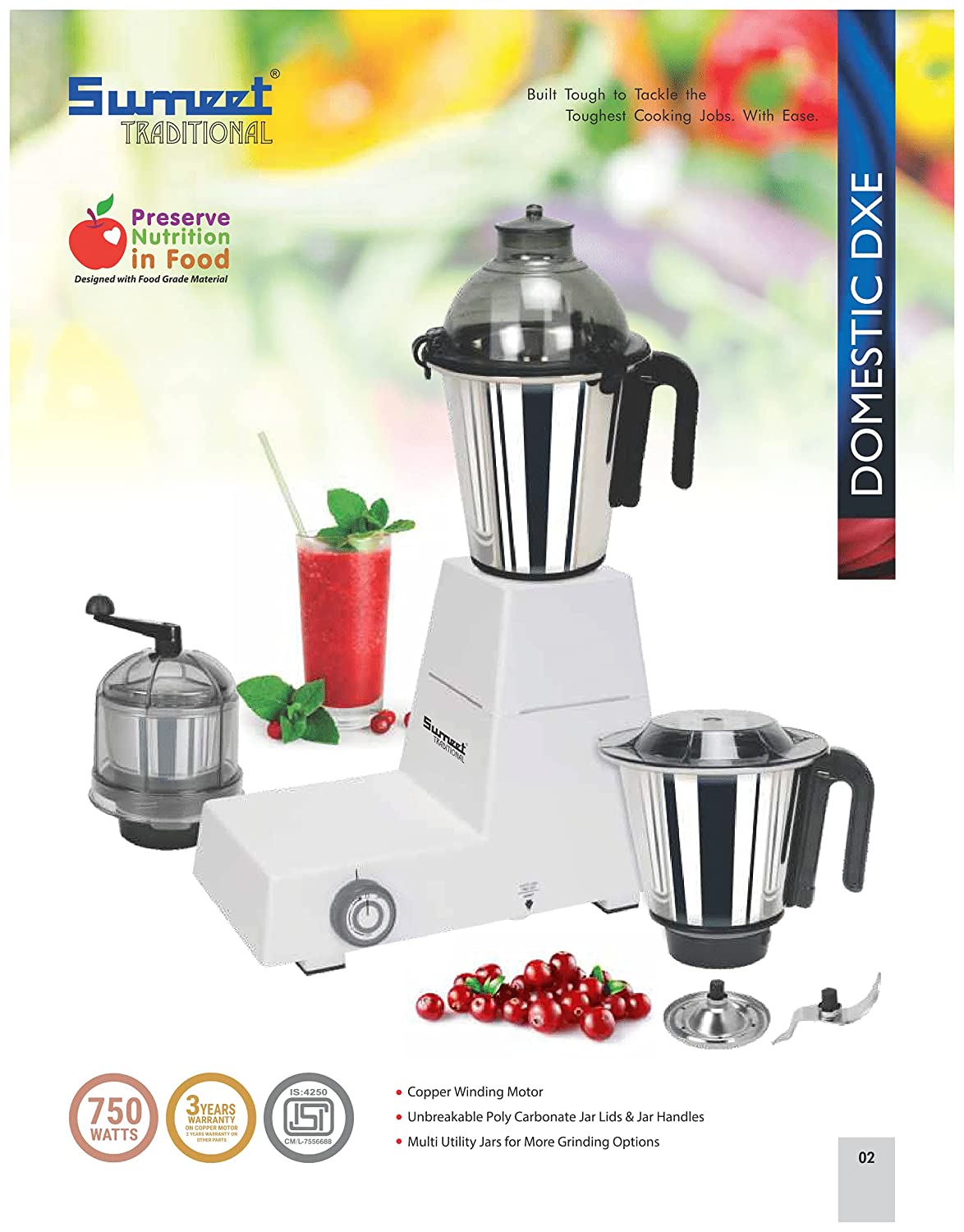 Sumeet 750 watt mixer shop grinder