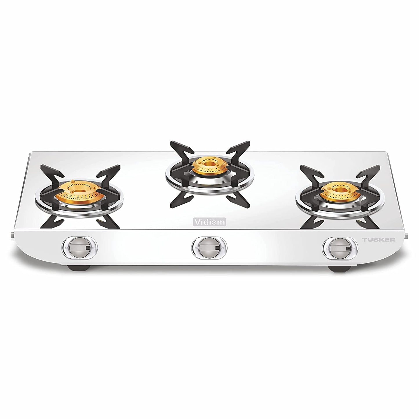 Vidiem Stainless Steel GS S3 225 A Tusker 3 Burner SS Gas Stove (Silver)