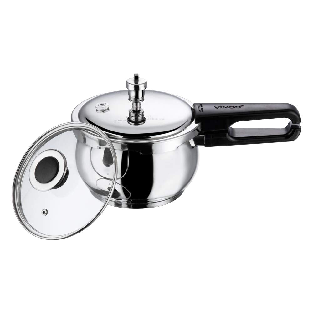 Vinod 18/8 Stainless Steel Splendid Plus Pressure Cooker -2.5 Ltr (Induction Friendly)